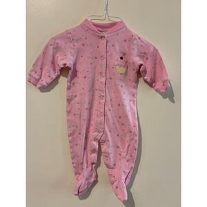 Child of Mine by Carters Vintage Pink Cupcake Footed Sleep and Play 12-18M